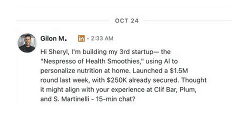 Personalized outreach message